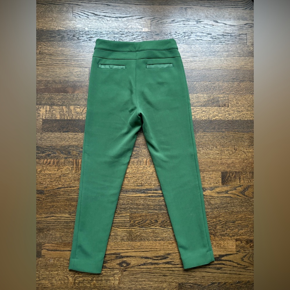 Anthropologie Cartonnier Green Stretch High-Rise Slim Straight Pants. Size 4 - Picture 4 of 10